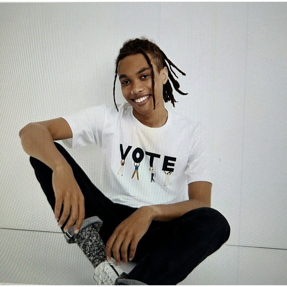 Madewell Vote Graphic Unisex Tee Shirt in Lighthouse White Size XL
